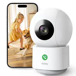 aosu 2K Innenüberwachungskamera mit Nachtsicht und 2-Wege-Audio, kompatibel mit Alexa