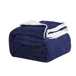 Good Nite Kuscheldecke 150x200cm Marineblau, weiche Winter-Fleecedecke für Sofa und Couch