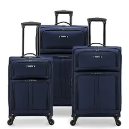 U.S. Traveler Anzio Softside Spinner Gepäck Set, Navy, 3 Teile (22/26/30 Zoll)