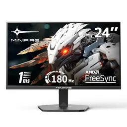 Minifire 24 Zoll Gaming Monitor - 180 Hz, 1 ms, Full HD, Rahmenlos, Einstellbar