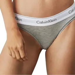 Calvin Klein Damen Brazilian Slip aus Baumwolle, Grau, L