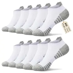 FALARY Herren Sneaker Socken 10 Paar Baumwolle Weiß Kurze Laufsocken