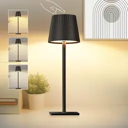 BUCASA Kabellose LED Tischlampe, Dimmbar Touchfunktion, Aufladbare Metall Nachttischlampe, Wasserdicht für Schlafzimmer und Partys