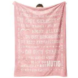 Personalisierte Flanell-Decke für Frauen und Männer – Geschenk zum Geburtstag und Danke für Freundin, Schwester, Kollegin