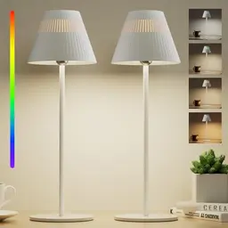 HONEYWELL Sunturalux Kabellose Tischlampen, 2er-Set, wiederaufladbar, tragbare LED, dimmbar, Nachttischlampen für Schlafzimmer und mehr