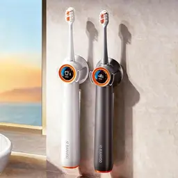 RANVOO AirJet™ Elektrische Zahnbürste für Erwachsene - Effektive Plaque Entfernung und Zahnaufhellung - 2 weiche Bürstenköpfe - Weiß