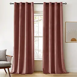 Woaboy Verdunkelungsvorhang Samt 2er Set 140x280cm Rosa für Wohnzimmer und Schlafzimmer