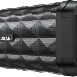 BUGANI Bluetooth Lautsprecher - Tragbare Musikbox mit 24H Akku, IPX5 wasserdicht für drinnen und draußen (Schwarz)