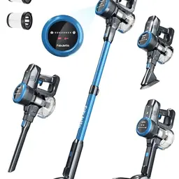 FABULETTA Kabelloser Akku Staubsauger 6 in 1, bis zu 50 Min. Laufzeit, für Teppich und Hartboden (Blau)