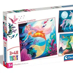 Clementoni Kreaturen Puzzle, 3 x 48 Teile, bunt, für Kinder ab 5 Jahre, 32 x 22 cm
