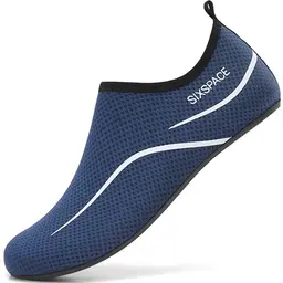 Sixspace Badeschuhe für Damen und Herren - Wasserschuhe für Strand, Pool und Meer (Dunkelblau, 45 EU)