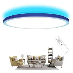 MILFECH 24W dimmbare LED Deckenleuchte mit Fernbedienung, RGB Farbwechsel, 3000K-6000K, 3200LM, rund für Schlafzimmer, Kinderzimmer, Küche, Wohnzimmer