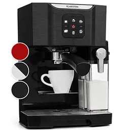 Klarstein Mini Espressomaschine 1,4 L für 2 Tassen Kaffee mit Milchschäumer, 20 Bar, Edelstahl, 1450 W