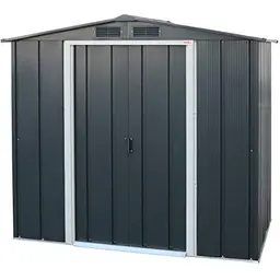 Duramax ECO 6 x 4 Metallgerätehaus - Wartungsfreier wetterfester Geräteschuppen in Anthrazit