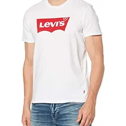 Levi's Herren T-Shirt mit Batwing Logo, Weiß, Größe L
