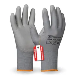 Gebol Nano Flex Arbeitshandschuhe Herren, atmungsaktiv mit PU-Beschichtung, Gr. L/9, Grau