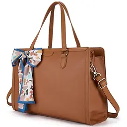 Missnine 15,6 Zoll Laptop Handtasche für Damen - Aktentasche, Shopper & Arbeitstasche in Braun