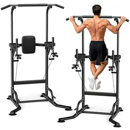 Dskeuzeew Power Tower - Multifunktionale Dip-Station und Klimmzugstange für Home-Gym, freistehend, bis 205 kg belastbar