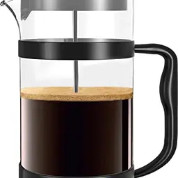 KICHLY French Press Kaffeemaschine - Tragbare Cafetière - 1000ml - Schwarz