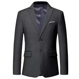 Allthemen Herren Sakko, Slim Fit, sportlich, grau, Größe M