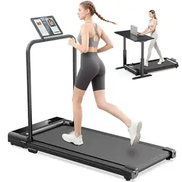 Klappbares Laufband für Zuhause - Walking Pad bis 6 km/h, leise mit Tablet Halter, Max. 110 kg