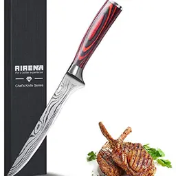 AIRENA Ausbeinmesser 6.5'' - Ergonomisches japanisches Damastmesser aus Edelstahl für die Küche