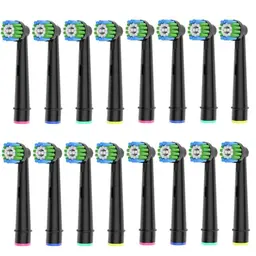 16 Precision Aufsteckbürsten für Oral B, Schwarz, passend für elektrische Zahnbürsten