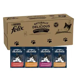 Felix Naturally Delicious Katzenfutter, Vielfalt mit Gemüse in Gelee, 80 Packungen (80x 80g)