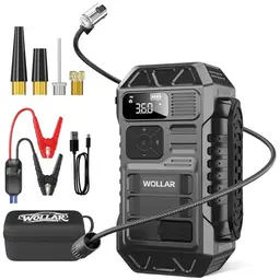 3000A Starthilfe Powerbank für Pkw - 20000mAh Jump Starter mit Kompressor, LED Display & Dual Taschenlampe