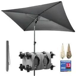 4smile SunnyShade 3-in-1 Sonnenschirm Balkon, 200 x 125 cm, anthrazit