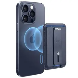ESR MagSafe Kartenhalter aus veganem Leder, 3 Karten, Dunkelblau, kompatibel mit iPhone 16/15/14/13/12-Serie, nicht für Mini