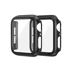 EDIMENS 2er Pack Hartschale für Apple Watch Series 6/SE/5/4 44mm, Slim Schutzcase für Damen und Herren, Schwarz