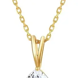 E Jewellery Damen Halskette in Gold mit Zirkonia Anhänger - Hypoallergen, zart und stilvoll