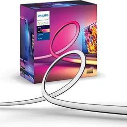Philips Hue White & Color Ambiance Gradient Lightstrip (55"), dimmbarer LED Streifen für den Fernseher, smarte TV Hintergrundbeleuchtung, schwarz