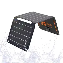 FlexSolar 15 W tragbares Solarpanel mit USB-Anschluss, faltbar und wasserdicht, ideal für Camping und Rucksackreisen