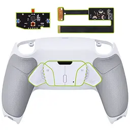 eXtremeRate RISE4 Remap Kit für PS5 Controller - Gummierter Griff und Rücktasten in Weiß/Grau