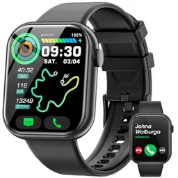 Smartwatch für Damen und Herren, 1.85-Zoll Touchscreen, Fitnessuhr mit Bluetooth-Anrufen, 140+ Sportmodi, Schlafmonitor