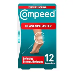 Compeed Blasenpflaster Medium – Hydrokolloid-Pflaster für Fersen, 12 Stück