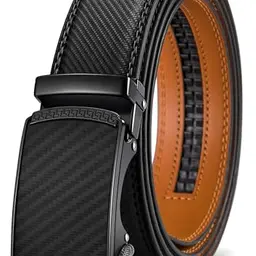BULLIANT Herren Ledergürtel mit Ratsche - Automatikschließe, Breit 35mm, Schwarz (130cm, 38-44")