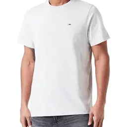 Tommy Jeans Herren T-Shirt Kurzarm Classic Rundhalsausschnitt, Grau, Größe XS