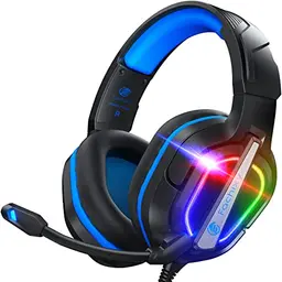 Fachixy FC200 Gaming Headset mit RGB Licht für PS4, PS5, PC, Xbox, Nintendo Switch - Blau