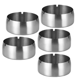 HEKOBAG 5er Set Edelstahl Aschenbecher für Outdoor und Indoor - Wetterfest, 10cm
