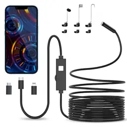Endoskopkamera 1080P HD mit Licht, wasserdicht, für Android & iOS, 5m