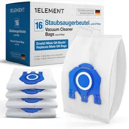 16 Miele Staubsaugerbeutel für Complete C3 & C2 - Ersetzt GN mit 4 Motor- & 4 Abluftfiltern