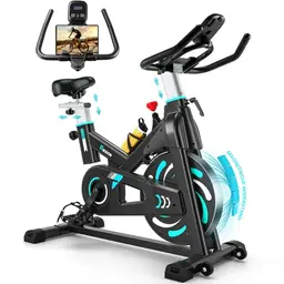 Heimtrainer Riksion mit leisem Magnetwiderstand, belastbar bis 160 kg, verstellbarer Widerstand und Transportrollen