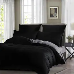 Boqingzhu Winter Bettwäsche 200×200 cm Plüsch Schwarz Grau Wende Bettwäsche