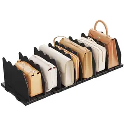 SPACEKEEPER Regalteiler, verstellbarer Organizer für Geldbörsen und Handtaschen, Trenner für Schlafzimmer, Büro, Küche und Bad, schwarz