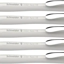 Schneider Slider Rave XB Kugelschreiber, 5 Stück, silber grau, blaue Schreibfarbe