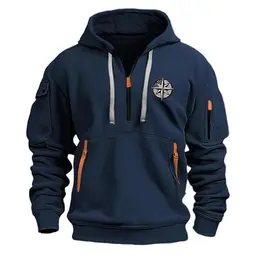 Herren Hoodie Jacke in Übergröße, Military Style, Warm, Oversized, Fleece Sweatshirt, Basic Motorrad Geschenk 5XL