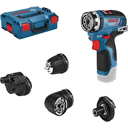 Bosch Professional 12V Bohrschrauber GSR 12V-35 FC - FlexiClick System, inkl. Bohrfutteraufsatz, 2x FlexiClick Aufsätze